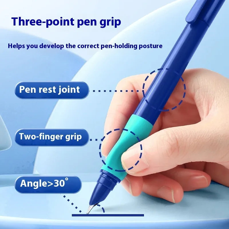 Student Posture Correction Pen in plastic with blue, green, purple, or orange body.