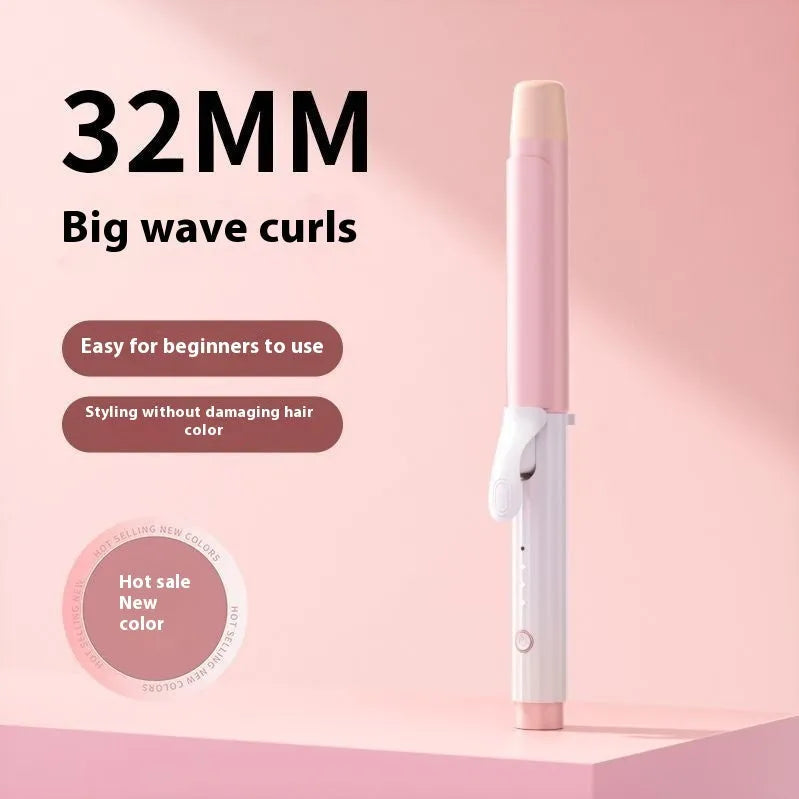 Anion big wave curling iron with four gear thermoregulation in pink and purple plastic body