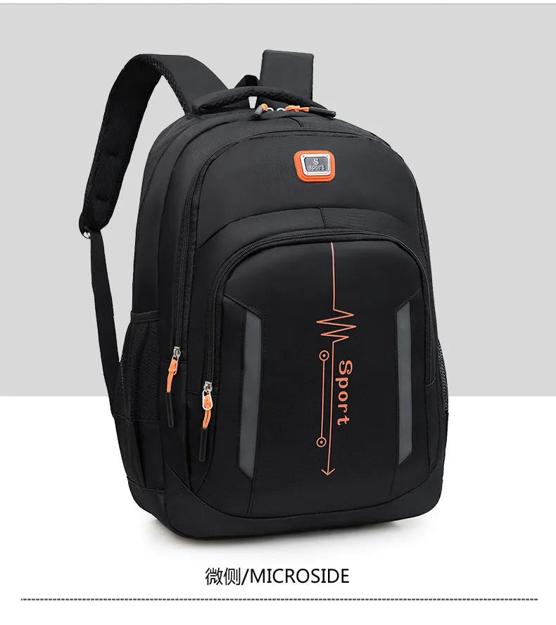 20-35 litre black Oxford cloth backpack with air pillow straps for business travel