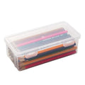 Transparent plastic stationery storage box for pencils and art supplies