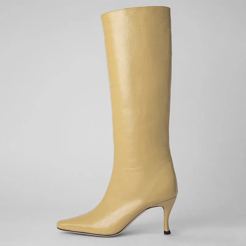 Women's square toe cowboy boot in microfiber, shown in available colours including black, grey, and patterned options.