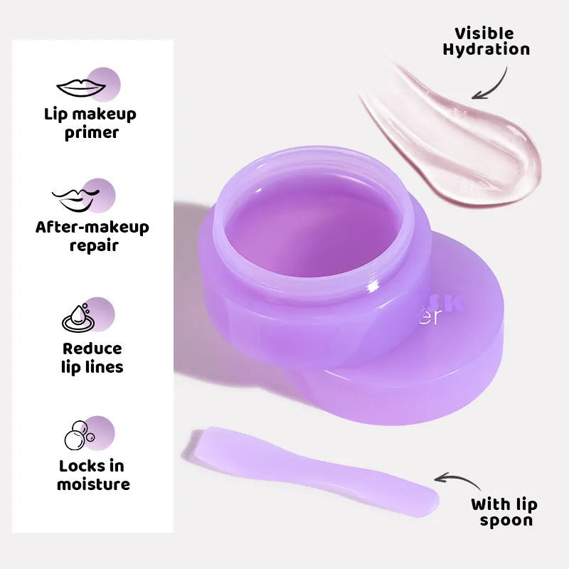 Lip balm exfoliating treatment container with scraper tool for lip care application
