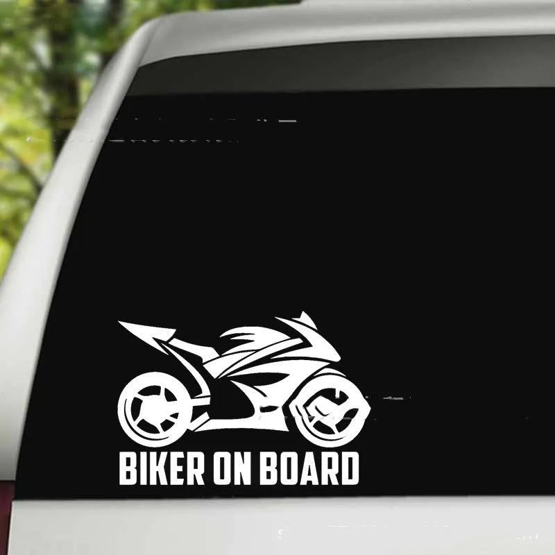 Reflective motorcycle silhouette safety sticker on PET material in various colours.