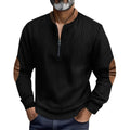 Men's casual corduroy pullover zip-up jacket shirt in khaki, no hood, long sleeves, front view