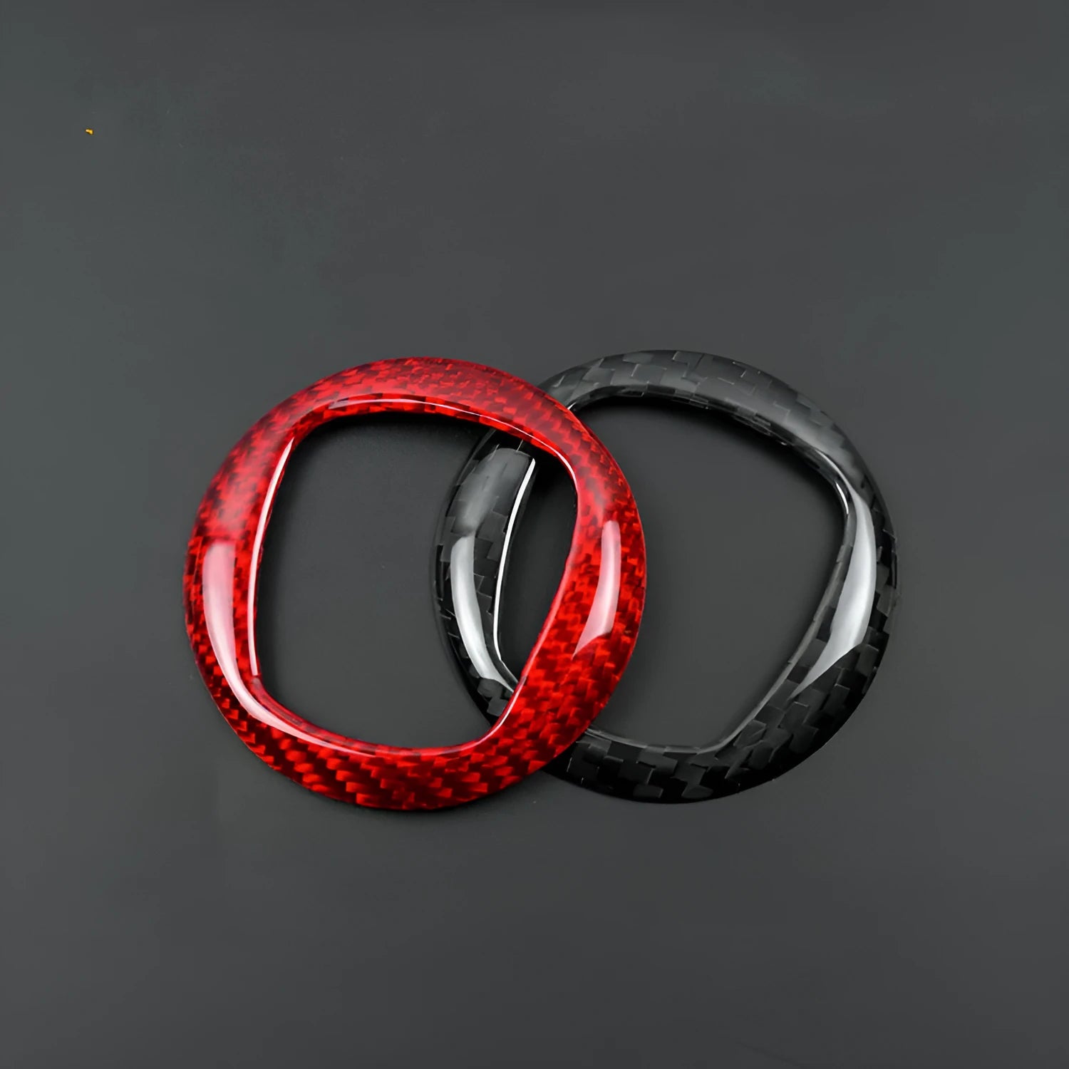 Carbon fibre steering wheel cover decorative sticker in 280mm diameter on car steering wheel