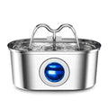 Stainless steel pet water dispenser with detachable design for cats and dogs, elliptical wave double mouth colour