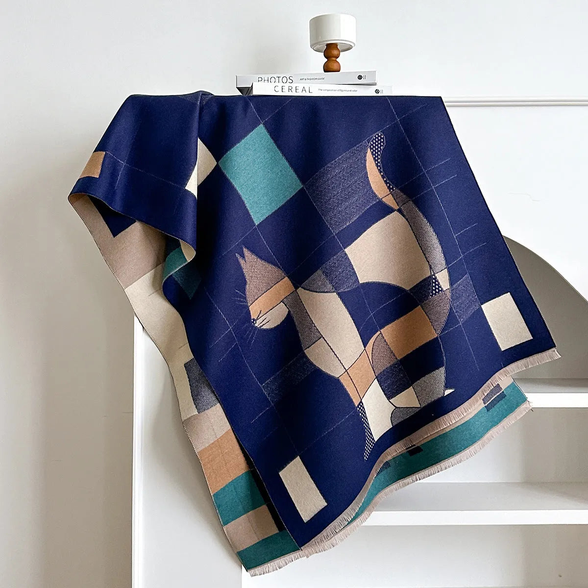 European American style imitation cashmere scarf shawl in beige colour measuring 185x65cm