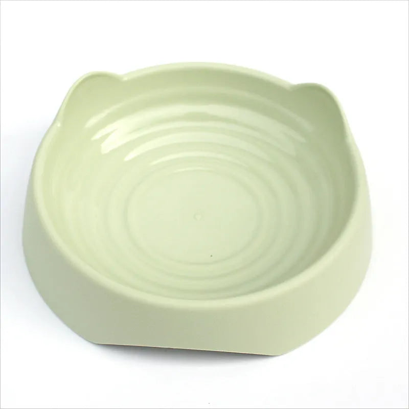 Blue ceramic dog slow feeder bowl with maze puzzle cups for slowing down eating