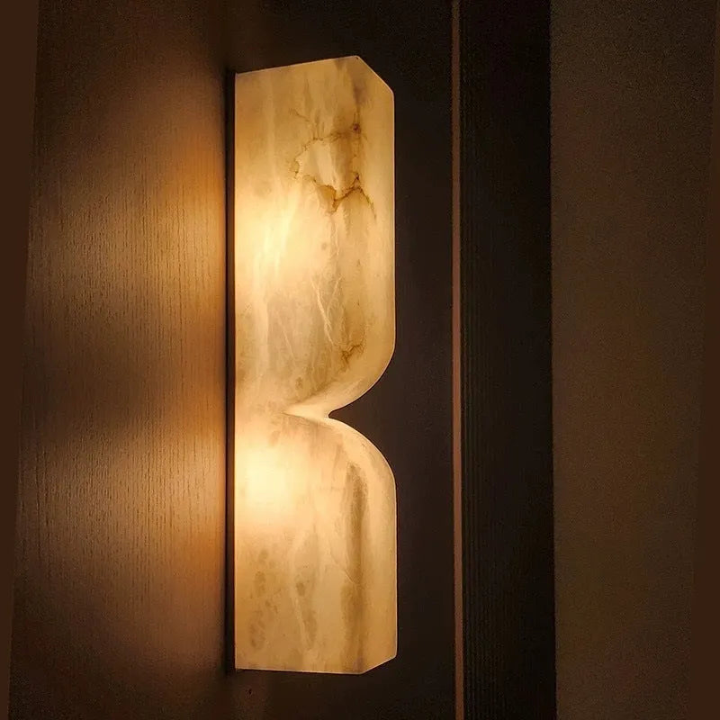 Nordic style copper wall lamp strip with warm lighting for bedroom installation