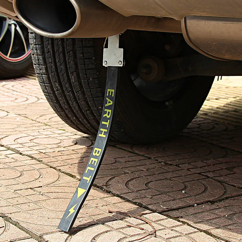 Black 370mm rubber car electrostatic grounding belt with copper wire