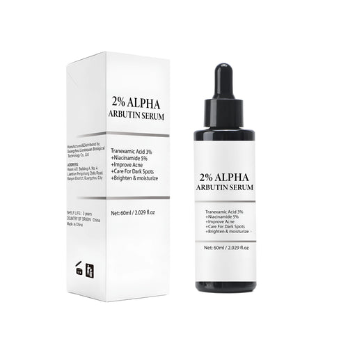 60ml bottle of Alpha-Arbutin facial care solution for moisturising and softening skin.
