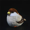 Plush bird decompression ball toy in Kingfisher design, 14cm height, on a desk