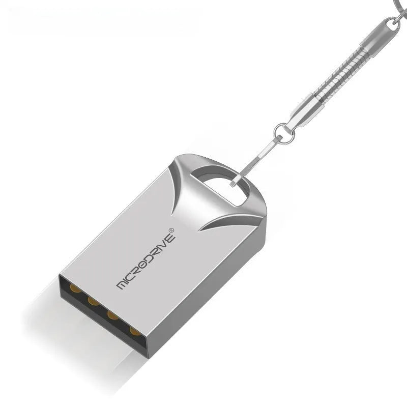 Mini black and silver metal USB flash drive showing compact size and USB connector