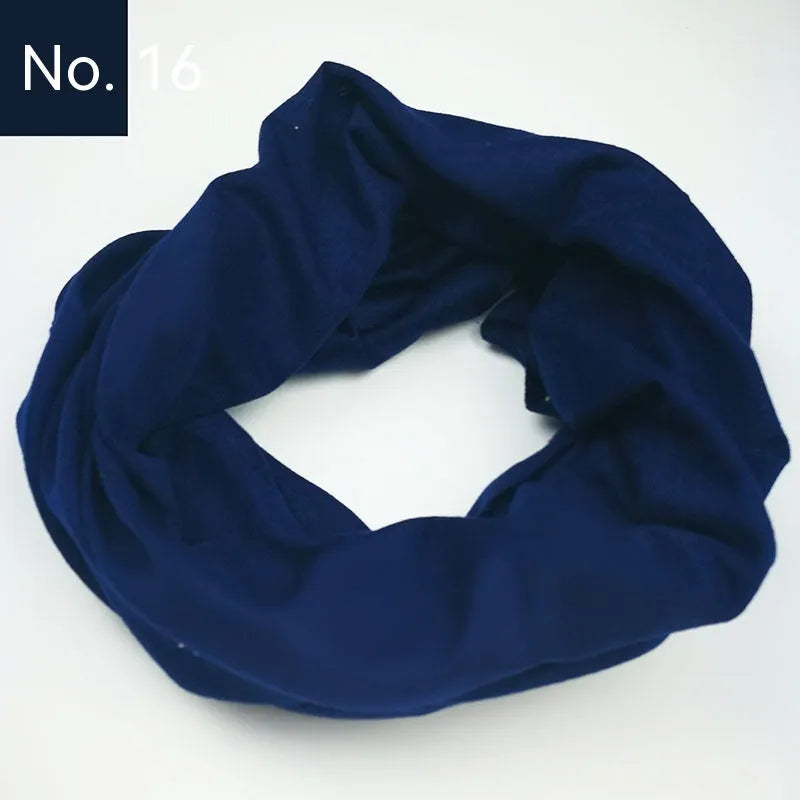 Seamless polyester headscarf for outdoor sports in various colours with free-size design