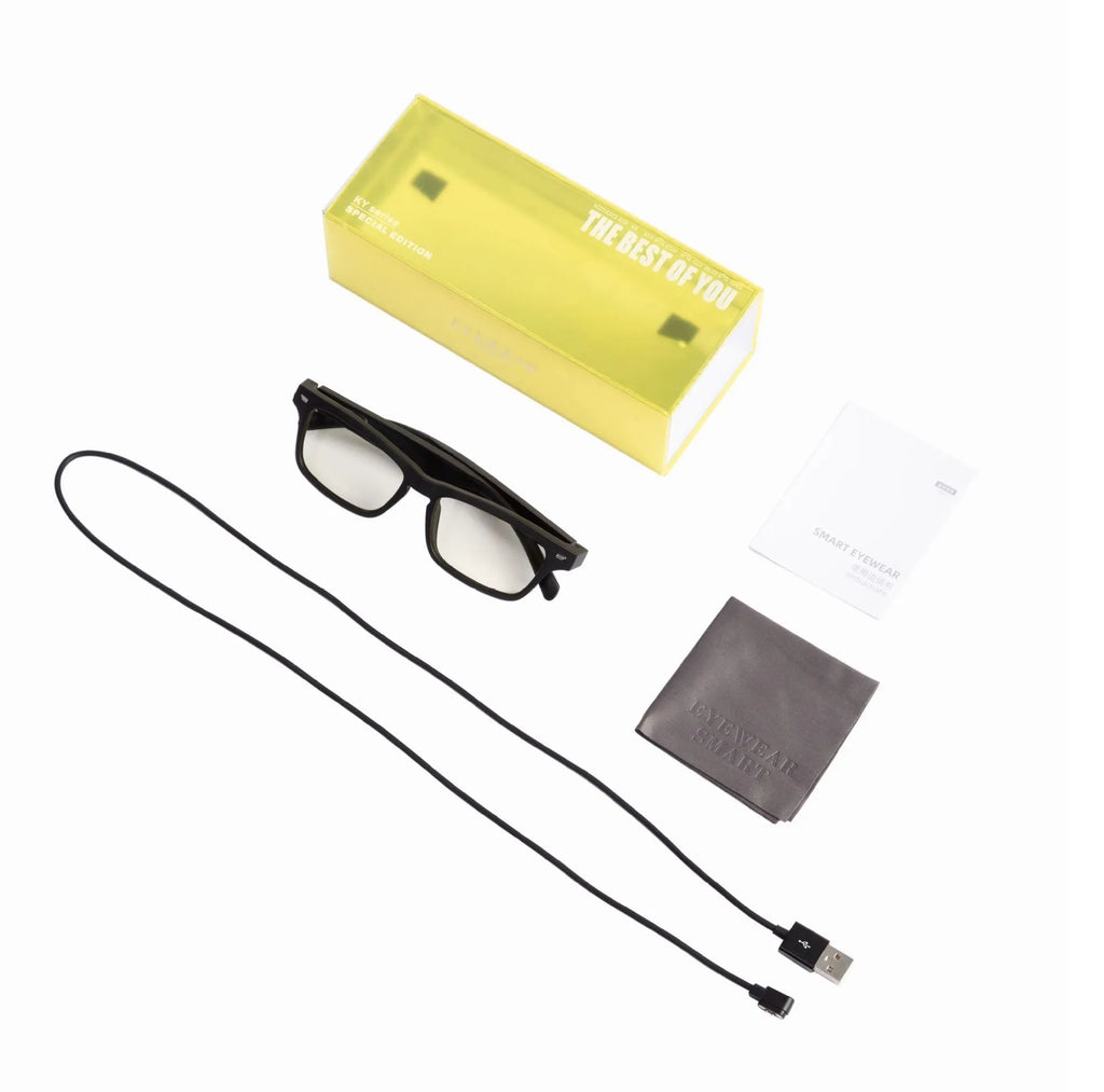 Smart glasses with Bluetooth audio functionality and semi-open ear design for situational awareness