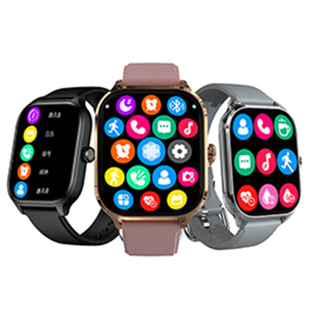 H9 Smart Watch in black showing Bluetooth calling and heart rate monitoring interface