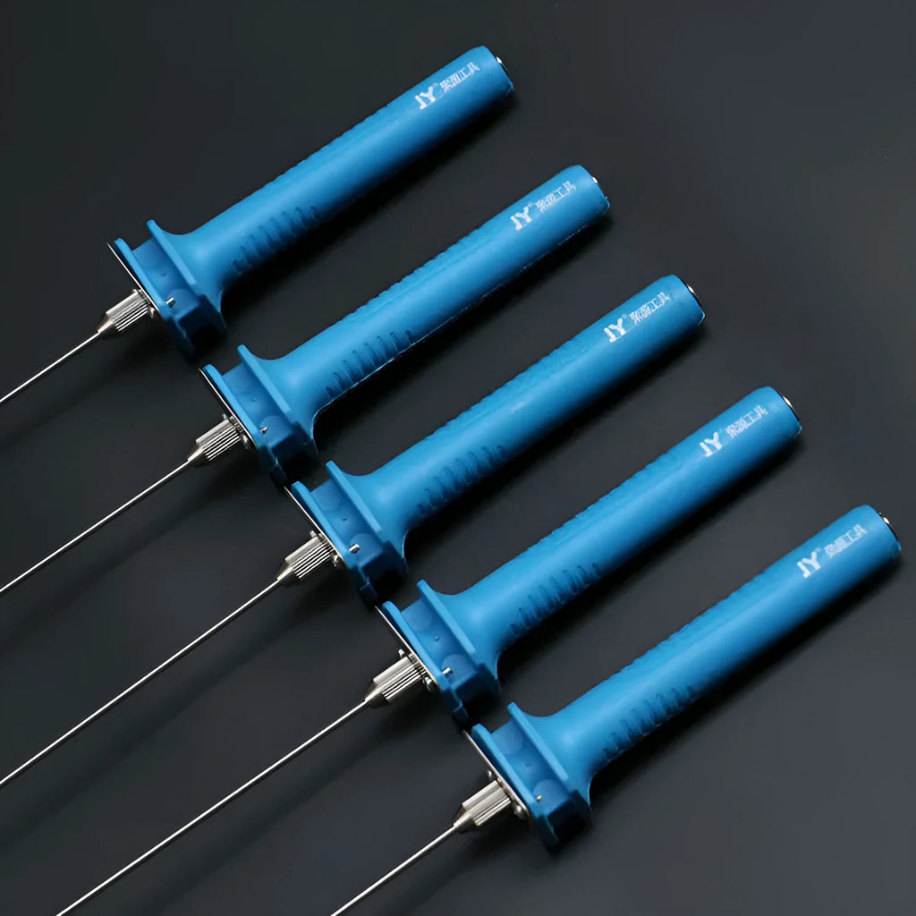 Blue electric heating cutter pen with plastic handle for cutting foam and pearl cotton, shown with power adapter.