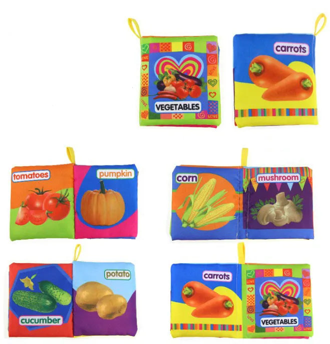 Baby early educational palm book with animal theme in OPP bag packaging for infants 0-2 years old