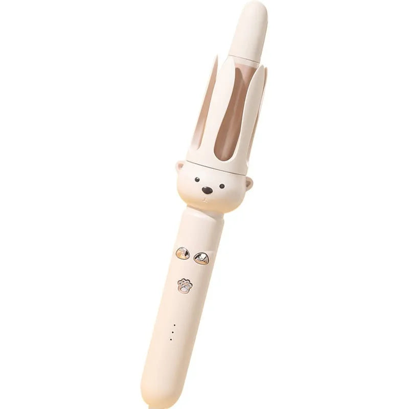 Beige anion automatic hair curler with wired power supply and negative ion technology