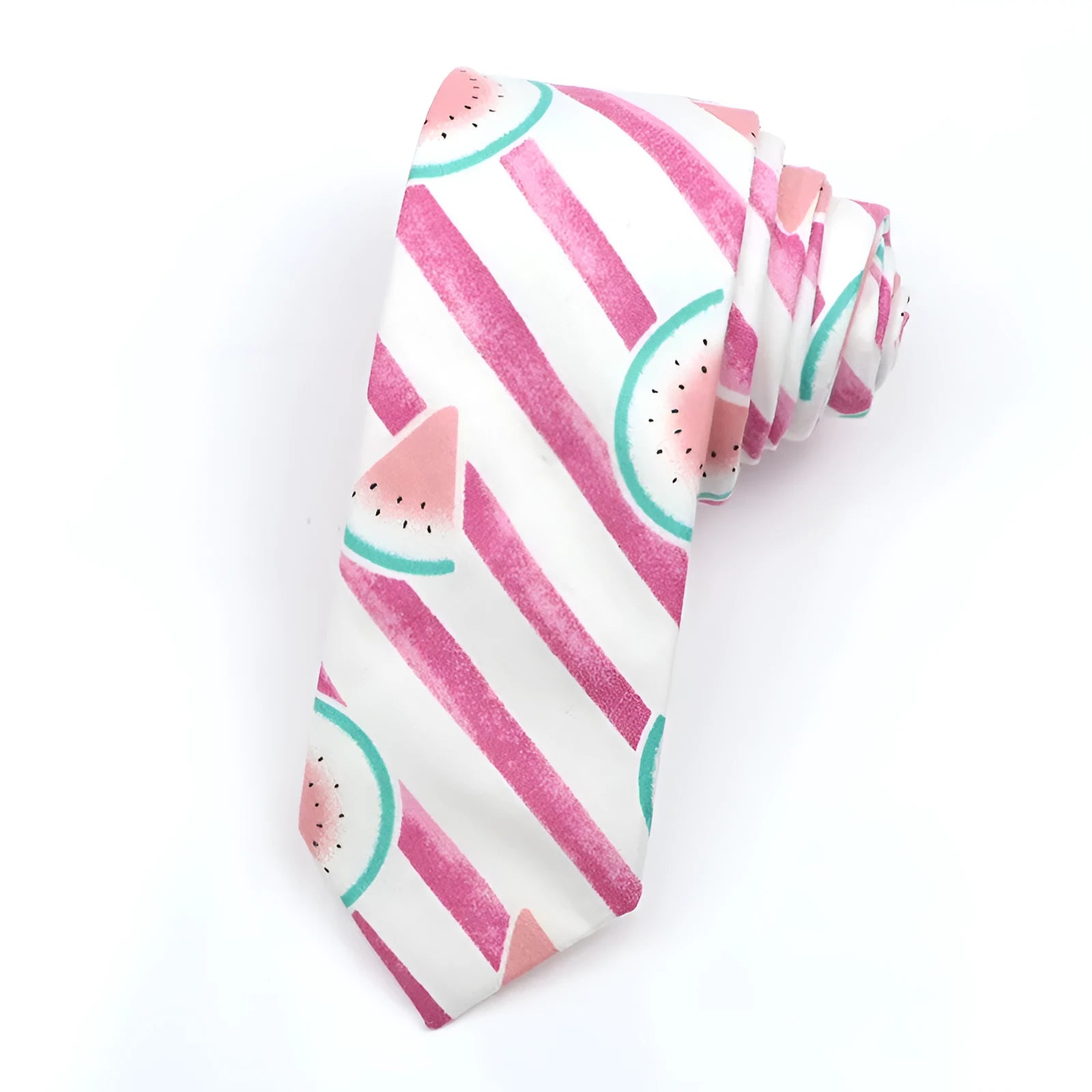 Korean style narrow cotton bow tie with cartoon pattern printing and adjustable neck strap