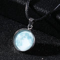 Glass constellation pendant on luminous alloy necklace chain with extension