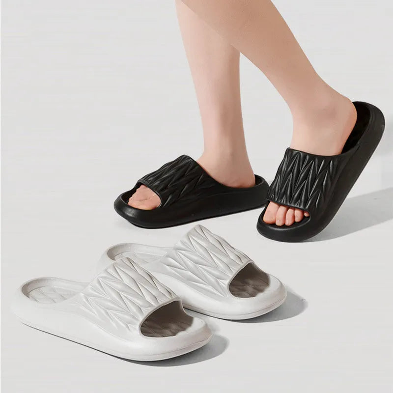 Leaf texture EVA household slippers in multiple colours with non-slip sole