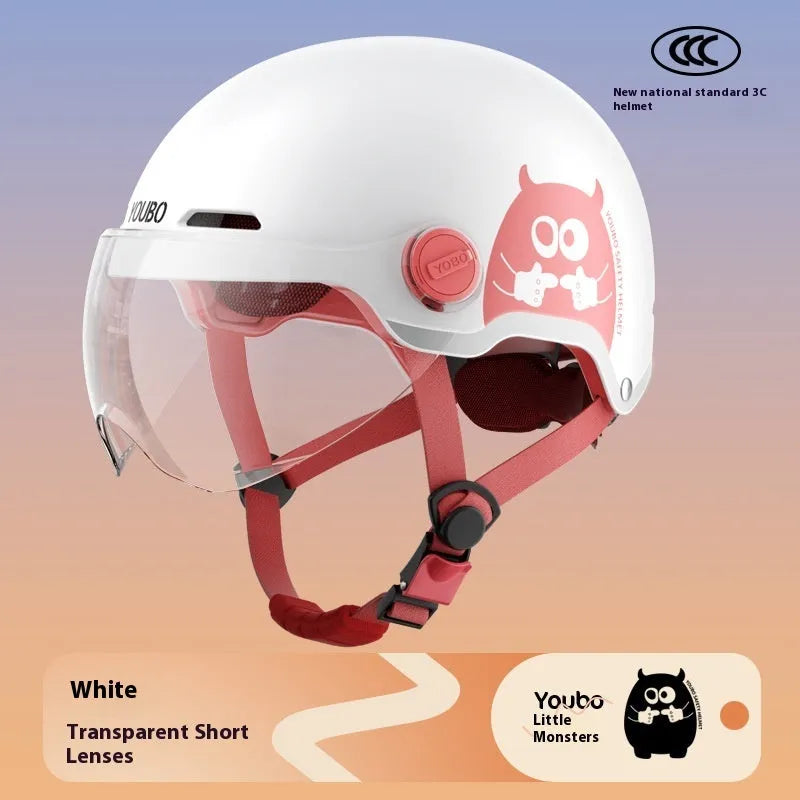 White universal electric motorcycle helmet with ABS shell and visor for commuting