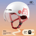 White universal electric motorcycle helmet with ABS shell and visor for commuting