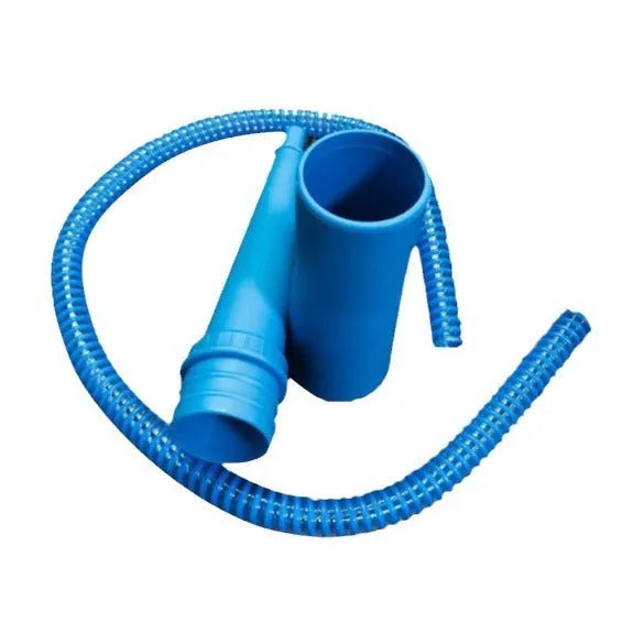 Blue plastic suction pipe cleaner with round head and 114cm length for washing machine maintenance