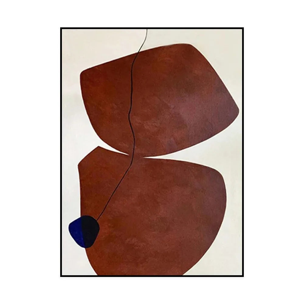 Hand-painted abstract wabi-sabi oil painting on canvas, unstretched and frameless, 60x90cm size, modern minimalist decor for living room