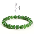 Polished Hetian jade jasper ball bracelet in five bead size options from 4mm to 12.8mm