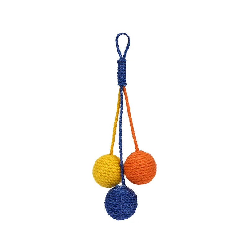 255mm cat teaser wand with catnip ball and feathers in blue, green, red, or yellow