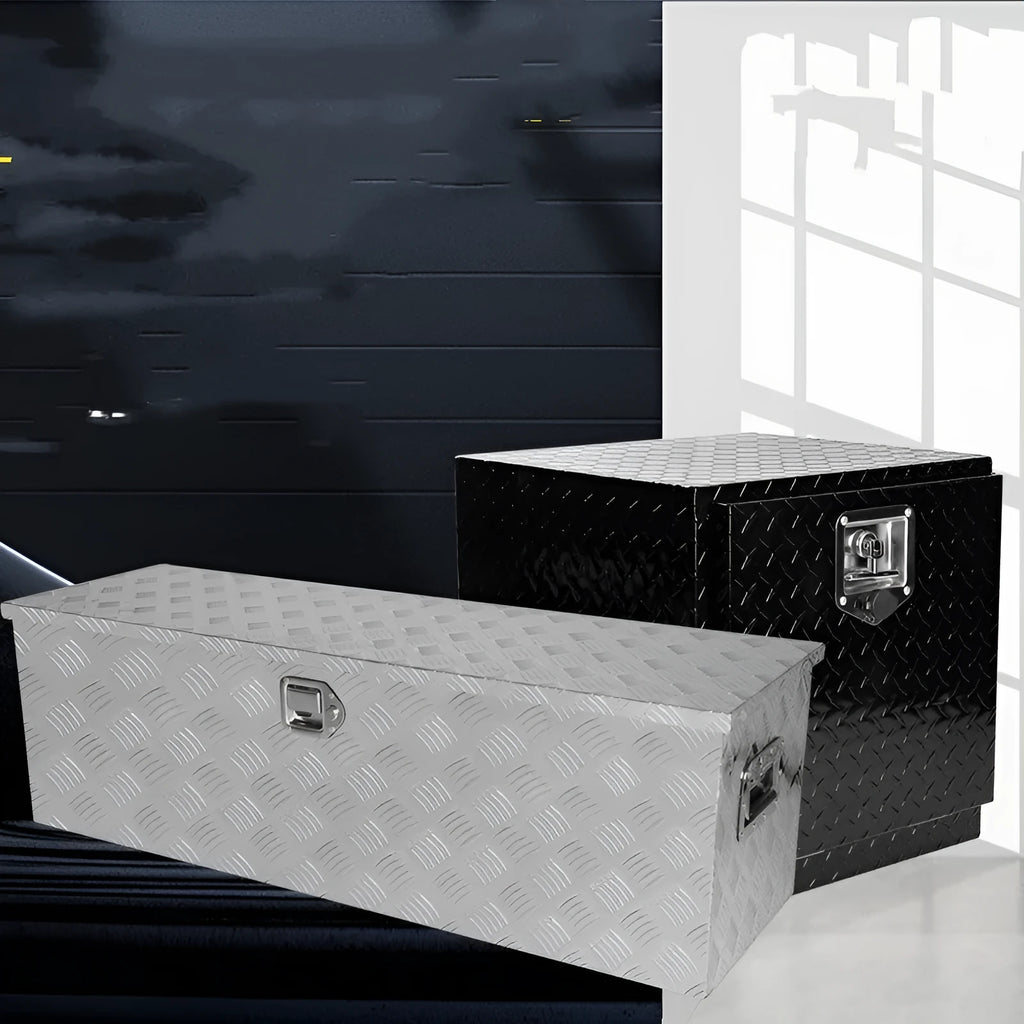 26-inch black aluminium alloy T casting toolbox for professional tool storage