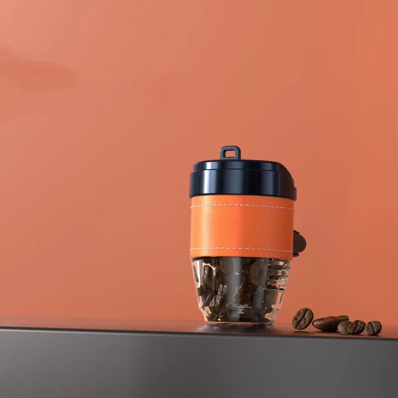 Coffee cup shaped car air freshener with solid coffee bean fragrance in multiple colour options