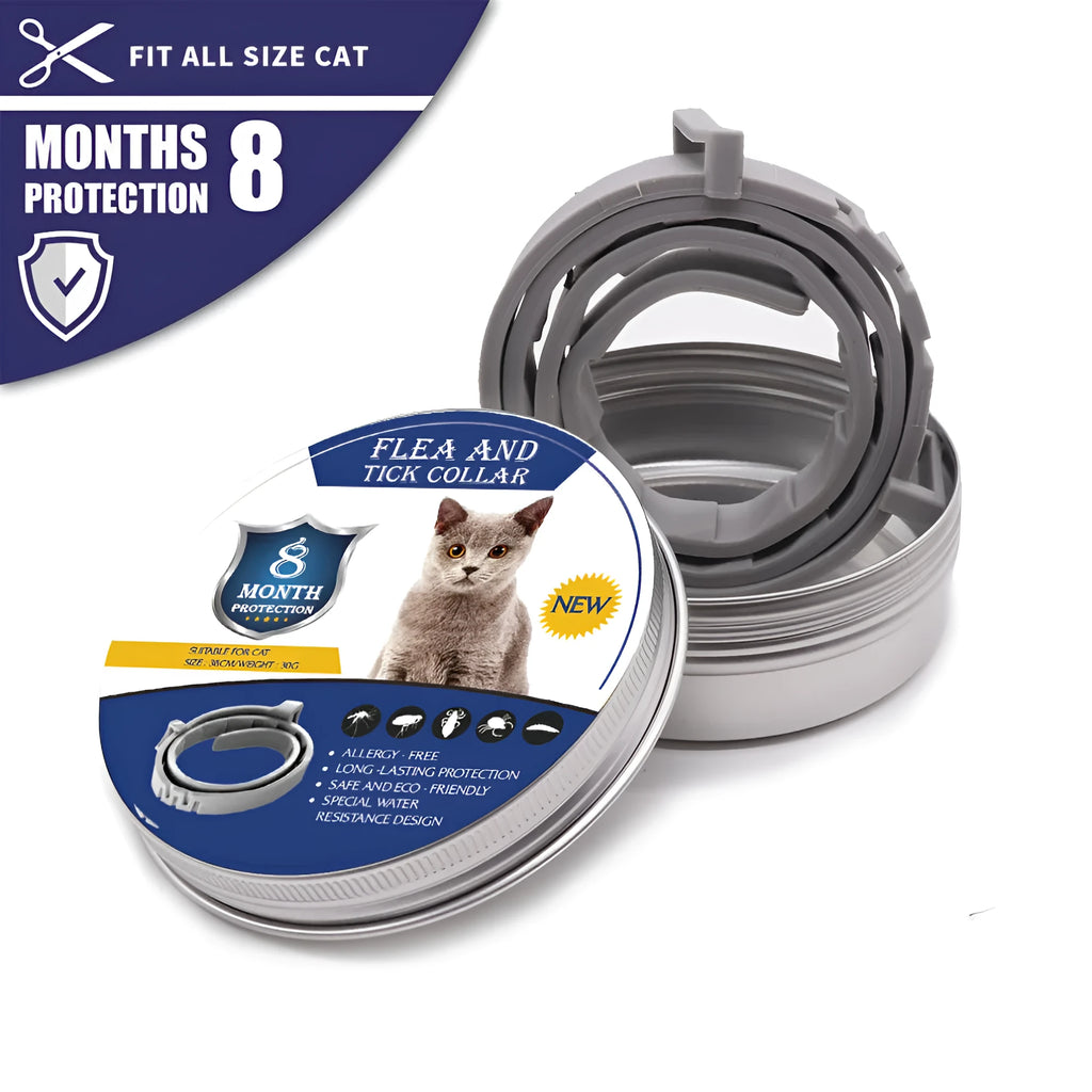 Adjustable pet anti-mosquito collar for cats and dogs, made with TPR silica gel and natural plant extracts, waterproof design