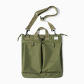 Marden Tooling charcoal black canvas messenger bag with crossbody strap, shown open to reveal laptop compartment.