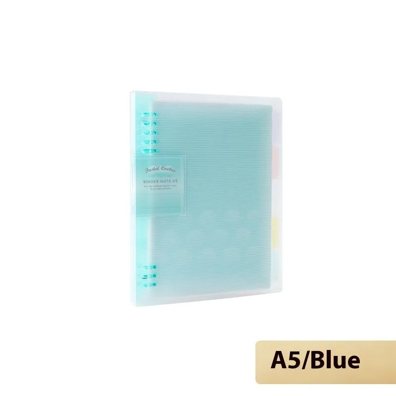 Loose spiral notebook refill with transparent PP cover and raw wood pulp paper in A5 size