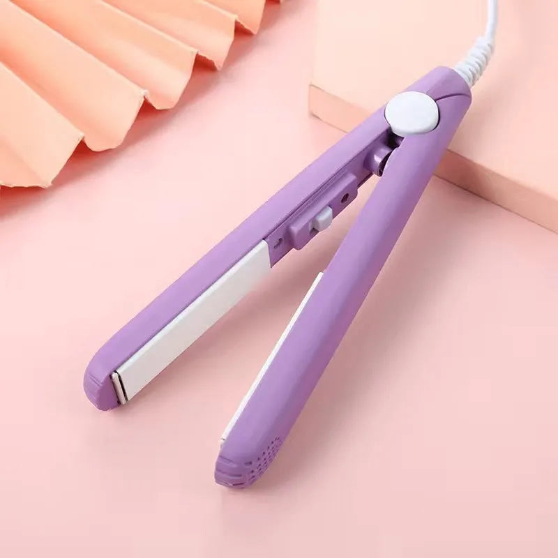 Mini hairdressing splint air bangs hair perm straightening iron with storage box in selected colour