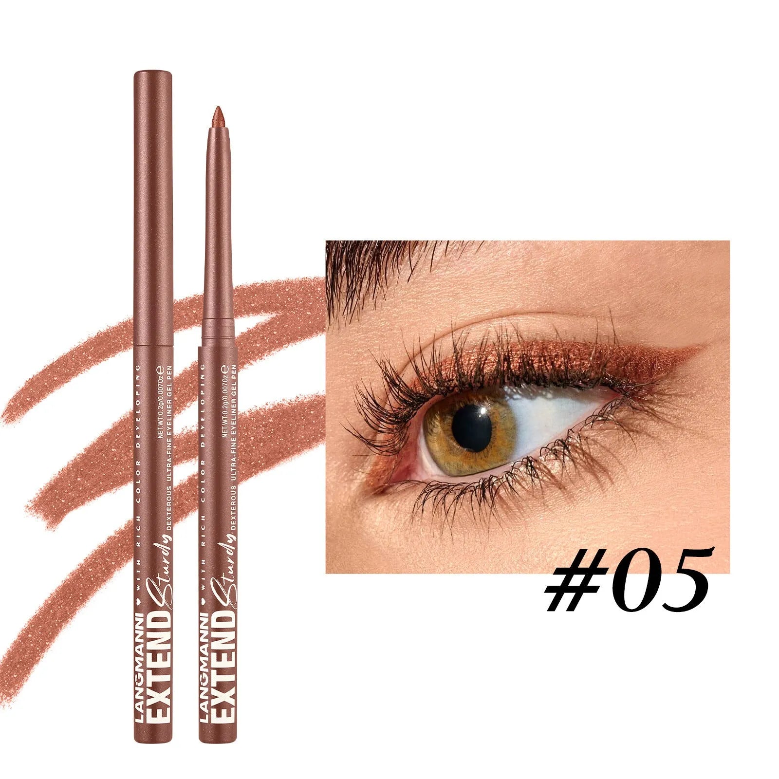 Set of 12 colourful gel glitter eyeliner pencils in vibrant shades for waterproof makeup
