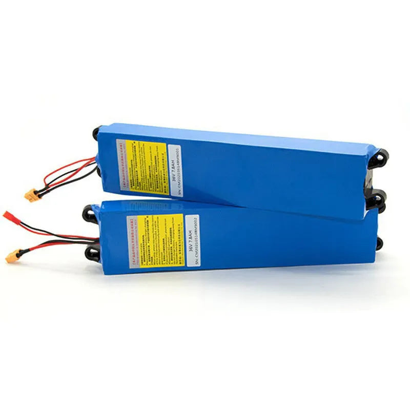 36V lithium battery replacement pack for electric scooters with 6.6Ah, 7.8Ah and 10.4Ah capacity options.