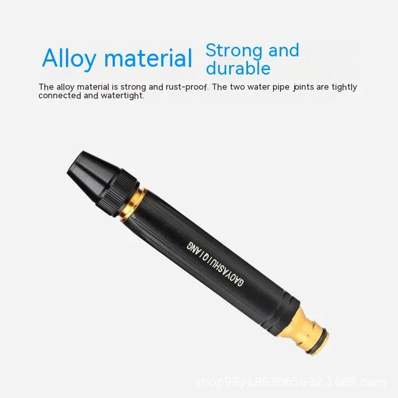 Black diamond car washing gun with alloy or plastic body showing pagoda and nipple spray nozzle options