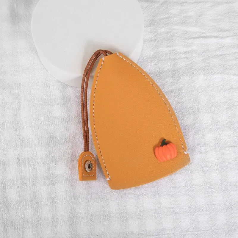 Cartoon design PU leather pull-out car key protector case showing colourful patterns