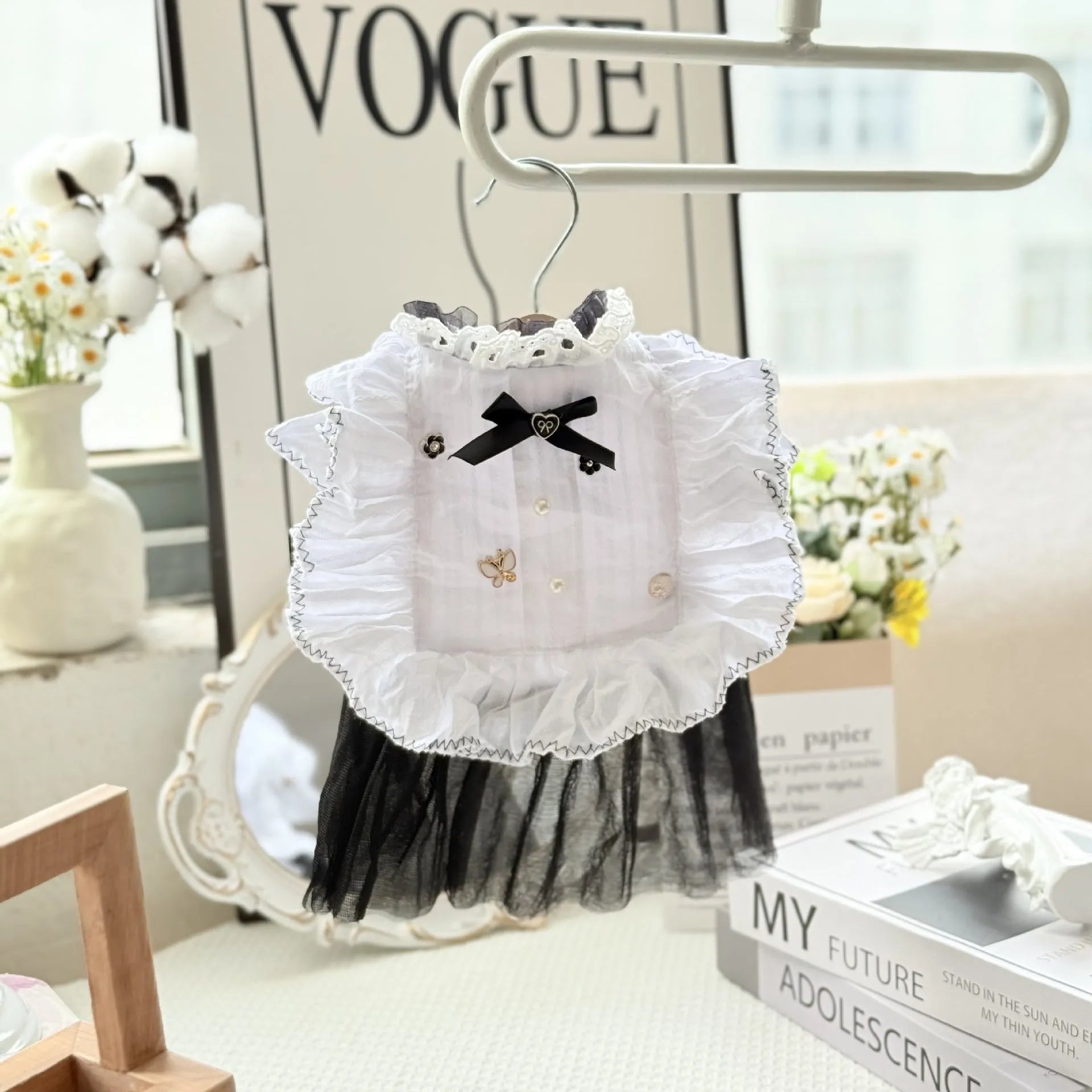 White yarn skirt princess-style gauze dog dress for small dogs