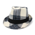 Blue and black polyester straw sun hat with bell crown for outdoor travel sun protection.