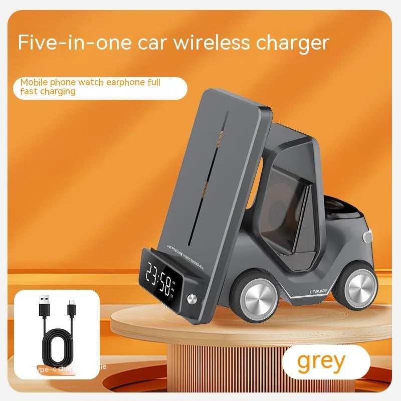 15W wireless fast charging phone bracket in grey, orange, white, or yellow colour.