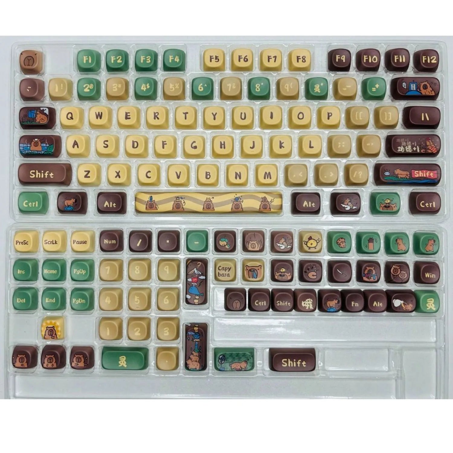 Capabala 130-key ABS mechanical keyboard replacement keycap set with MOA height profile