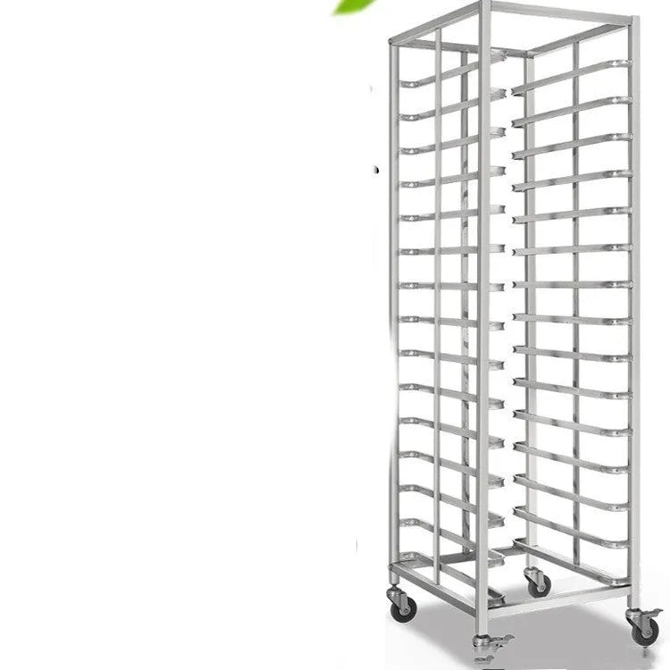 Stainless steel six-layer cake and bread cooling rack with a 40x60cm tray.