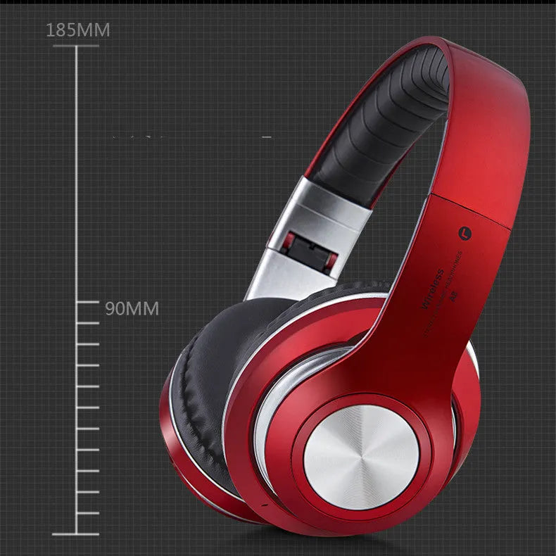 Private Mode 5.0 folding wireless stereo headphones in black with button controls and Bluetooth 5.0 connectivity