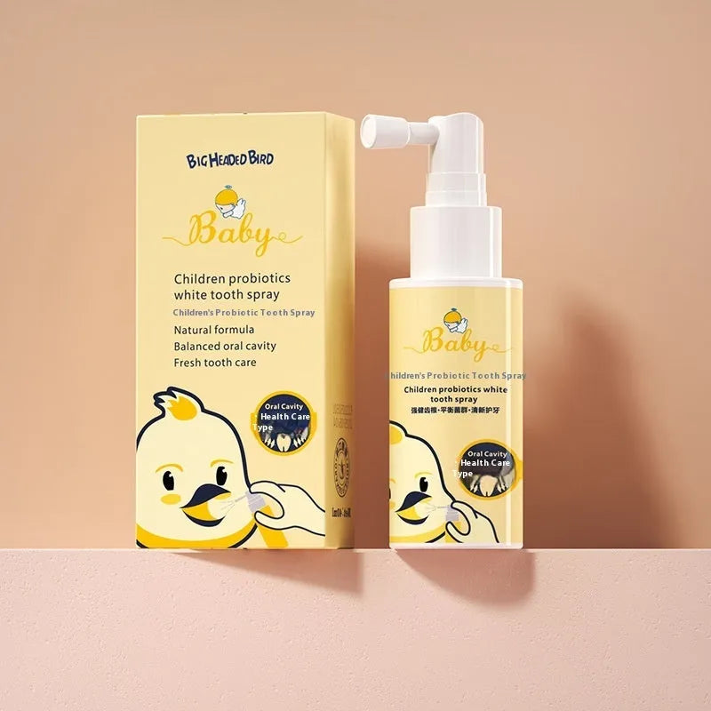 Children's probiotics white teeth cleaning spray bottle with anticavity protection