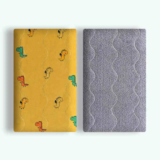 Colourful double-sided cotton velvet pet blanket with dinosaur and cartoon bear designs, shown in multiple sizes.